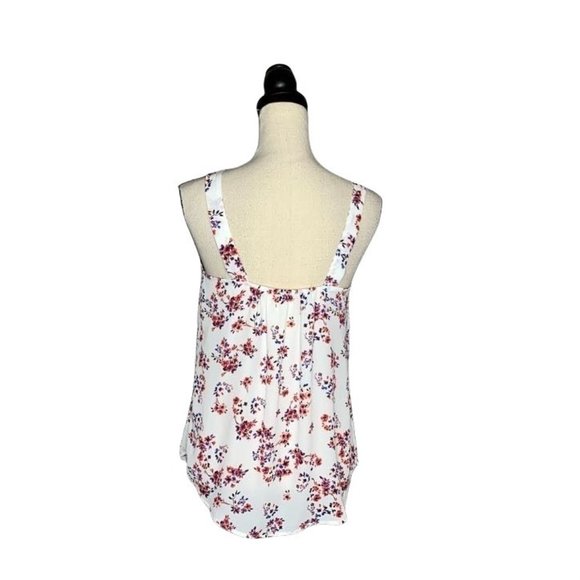 Maurices White Floral Print Caged Sleeveless Tank Top Women's Size Small S - Picture 4 of 6